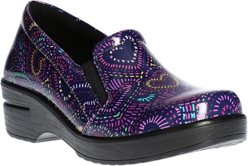 Easy Street womens Leeza Clog, Purple and Blue Batik Patent, 8.5 X-Wide US in Saudi Arabia