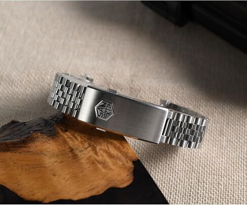 San Martin Watch Bracelet Stainless Steel Watch Parts 20mm Curved End Links Fly Adjustable Clasp For SN0008 SN0128 in Kuwait