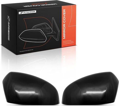 A-Premium 2 PCS Driver and Passenger Side Rearview Mirror Covers Caps - Compatible with Honda HR-V 2023 2024 2025 - Smooth Black, Without Turn Signal Hole in Saudi Arabia