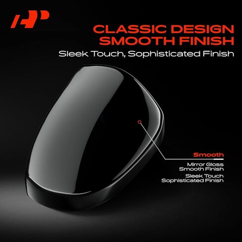A-Premium 2 PCS Driver and Passenger Side Rearview Mirror Covers Caps - Compatible with Honda HR-V 2023 2024 2025 - Smooth Black, Without Turn Signal Hole in Saudi Arabia