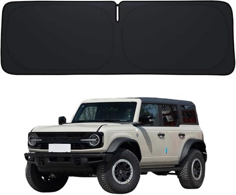 برونكو مخصص الزجاج الأمامي الشمس الظل لبرونكو 2021 2022 2023 2024 2025 نافذة أمامية ظلة الشمس قناع 240T الظل كتل الأشعة فوق البنفسجية اكسسوارات السيارات in Kuwait