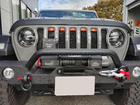 iJDMTOY 5pc Tinted Dark Amber Lens Yellow LED Front Grill Lighting Kit Compatible With 2018-up Jeep Wrangler JL in Saudi Arabia