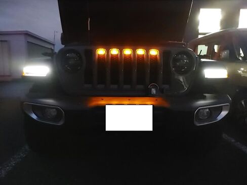iJDMTOY 5pc Tinted Dark Amber Lens Yellow LED Front Grill Lighting Kit Compatible With 2018-up Jeep Wrangler JL in Saudi Arabia
