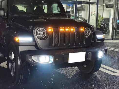 iJDMTOY 5pc Tinted Dark Amber Lens Yellow LED Front Grill Lighting Kit Compatible With 2018-up Jeep Wrangler JL in Saudi Arabia