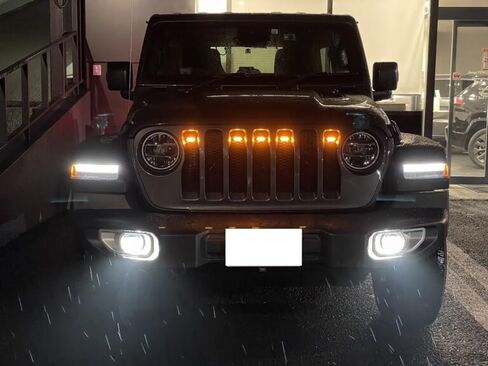 iJDMTOY 5pc Tinted Dark Amber Lens Yellow LED Front Grill Lighting Kit Compatible With 2018-up Jeep Wrangler JL in Saudi Arabia