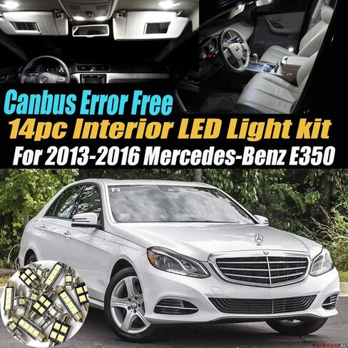 14Pc Canbus Error Free Super White 6000K Car Interior LED Light Kit Compatible for 2013-2016 Mercedes-Benz E350 Equipped w/Advanced Computer system in Saudi Arabia