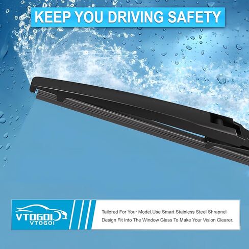 VTOGOI® 12 "استبدال شفرات المساحات الخلفية لدودج دورانجو 2011-2024 رحلة 2008-2022 تويوتا هايلاندر 2001-2019 RAV4 2001-2012 2019-2024 شفرات ممسحة الزجاج الأمامي الخلفية in Kuwait