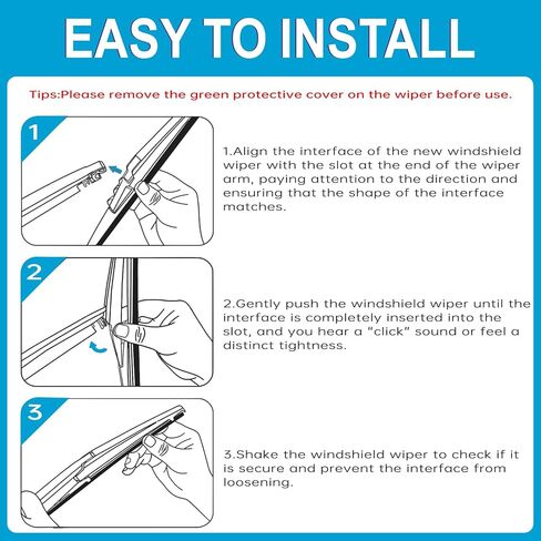 VTOGOI® 12 "استبدال شفرات المساحات الخلفية لدودج دورانجو 2011-2024 رحلة 2008-2022 تويوتا هايلاندر 2001-2019 RAV4 2001-2012 2019-2024 شفرات ممسحة الزجاج الأمامي الخلفية in Kuwait