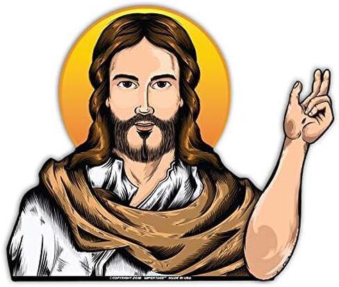 Jesus Christ Blessing Waving WiperTag with Decal attach to Rear Vehicle Wiper Blade in Saudi Arabia