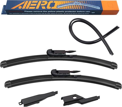 AERO Avenger 24"+22" Premium All-Season Windshield Wiper Blades OEM Replacement for BMW 525i 528i 530i 535i 545i 550i 645 M5 M6 Volvo S60 S80 V70 XC70 XC90 Lincoln MKT + More (Set of 2) in Kuwait