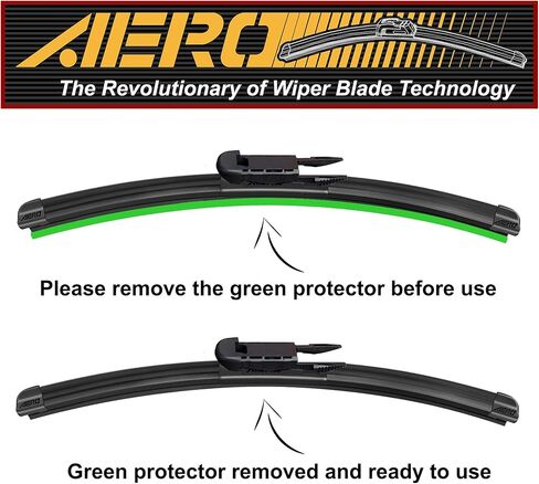 AERO Avenger 24"+22" Premium All-Season Windshield Wiper Blades OEM Replacement for BMW 525i 528i 530i 535i 545i 550i 645 M5 M6 Volvo S60 S80 V70 XC70 XC90 Lincoln MKT + More (Set of 2) in Kuwait