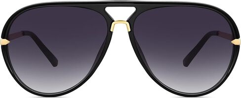 Oversized Aviator Sunglasses for Women, Trendy Retro 70s Flat Top Shades in Saudi Arabia