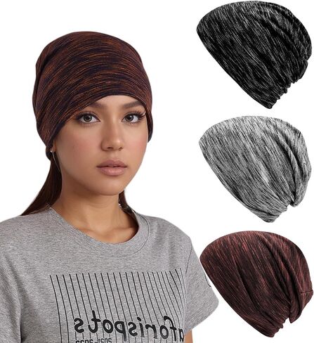 3 عبوات من قبعة صغيرة خفيفة الوزن للرجال والنساء من القطن الناعم المتماسك المسامي، قبعة جمجمة كاجوال للاستخدام اليومي، غطاء سفلي للحجاب in Kuwait