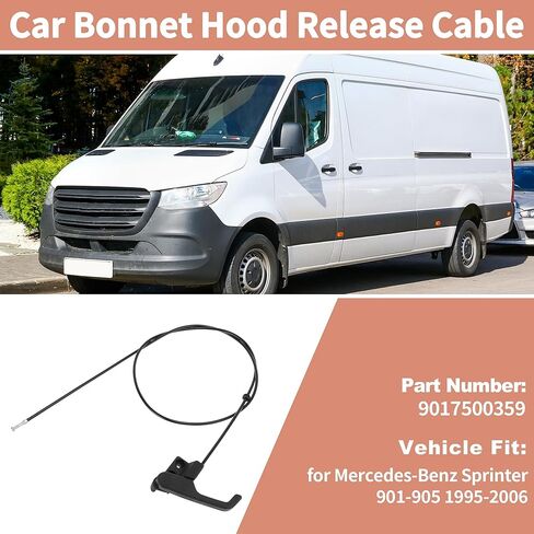 No.9017500359 كابل تحرير فتح قفل غطاء محرك السيارة لسيارة Mercedes Sprinter 901-905 1995-2006 استبدال سلك مزلاج غطاء المحرك in Kuwait