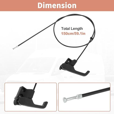 No.9017500359 كابل تحرير فتح قفل غطاء محرك السيارة لسيارة Mercedes Sprinter 901-905 1995-2006 استبدال سلك مزلاج غطاء المحرك in Kuwait