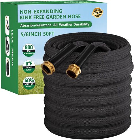 Garden Hose 50FT, Non-Expanding Water Hose Ultra Lightweight, Kink-Free, Burst-Resistant, Lead-Free, Durable & Flexible High-Pressure Hose for Yard, Lawn, Outdoor, Car Washing in Kuwait