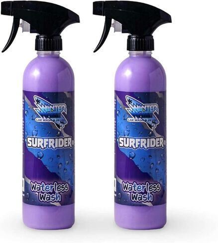 بخاخ غسيل السيارات بدون ماء من وينتر وايت SURFRIDER - تركيبة شديدة اللمعان وخالية من الخدوش لجميع الأسطح. ينظف، يلمع، ويحمي مع الحماية من الأشعة فوق البنفسجية. عبوتان من الزجاجات سعة 16 أونصة للحصول على نتائج احترافية في أي وقت! in Saudi Arabia