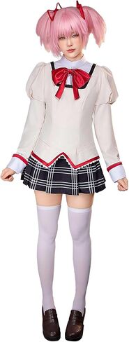 Micotaku Puella Magi Madoka Magica Women's Cosplay School Uniform Set with 5 Character Headpieces in Saudi Arabia