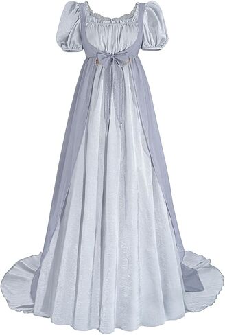 FCCAM Regency Dresses for Women 3-Piece Victorian Dresses Empire Waist Regency Ball Gown in Kuwait