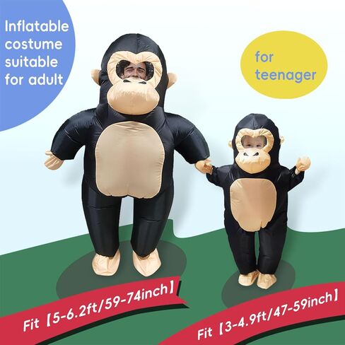 Pamir Inflatable Costume Gorillas Costumes Fancy Dress Cosplay Blow Up Jumpsuit Christmas Halloween Costumes in Saudi Arabia