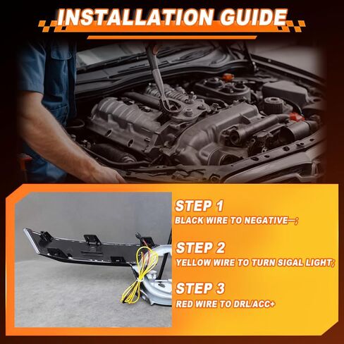 LED Front Bumper Center Grille Light Fog Light for Toyota Corolla LE XLE 2020 2021 2022 2023 2024 (Not fit SE/XSE), Amber Sequential Turn Signal Lamp & White Daytime Running Light DRL in Kuwait