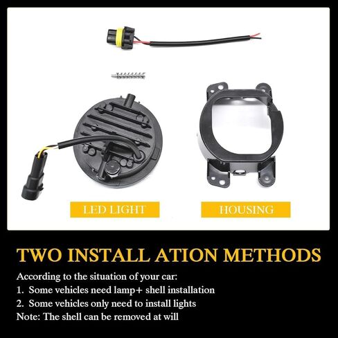 Pair 4" inch LED chip fog lights Compatible with Jeep Grand Cherokee 2011 2012 2013 Driving Off Road Fog Lamps Replacement with White Halo Ring DRL in Kuwait