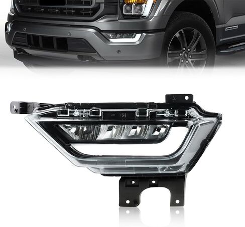 مصابيح ضباب LED مطورة متوافقة مع 2021-2023 Fo-rd F150، مصباح ضباب المصد الأمامي للجانب الأيمن للراكب مع عدسة شفافة، OEM# FO2593259 19629100 ML3Z15200C in Saudi Arabia