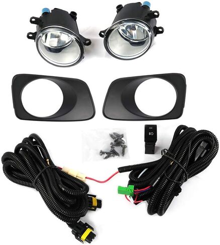 For 2007 2008 2009 2010 2011 Toyota Corolla Fielder Axio Fog Light Replacement Axio Front Bumper Driving Fog Lamps Assembly Halogen Bulb With Bezel+ Switch + Wiring Harness TYFA002 standard in Saudi Arabia