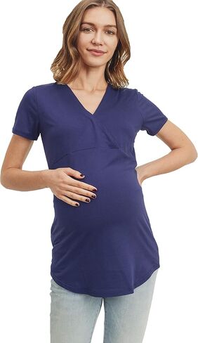 Women's Maternity V-Neck T-Shirts Top (Navy,S) in Kuwait