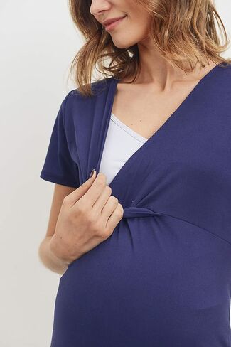 Women's Maternity V-Neck T-Shirts Top (Navy,S) in Kuwait