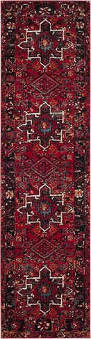 SAFAVIEH Vintage Hamadan Collection Runner Rug - 2'3" x 20', Red & Multi, Traditional Persian Design, Non-Shedding & Easy to Clean, Ideal for Hallway, Foyer, Entryway, Bedroom (VTH211A) in Saudi Arabia