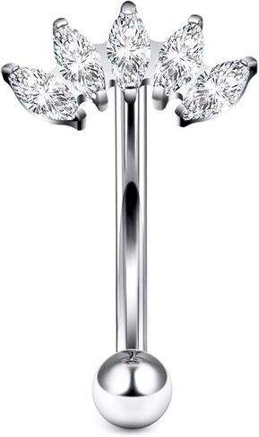 16G Astm F136 التيتانيوم ثقب الحاجب المجوهرات منحني الحديد الحاجب الدائري العمودي Labret الشفاه مجوهرات Daith Rook أقراط السرة الصغيرة البطن زر حلقة ثقب المجوهرات للنساء الرجال تشيكوسلوفاكيا in Kuwait