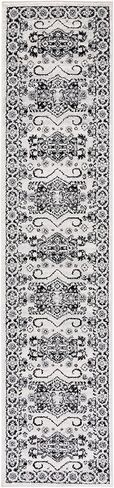 SAFAVIEH Tulum Collection Runner Rug - 2' x 9', Ivory & Black, Rustic Oriental Design, Non-Shedding & Easy to Clean, Ideal for Living Room, Hallway, Foyer, Entryway, Bedroom (TUL285A) in Saudi Arabia
