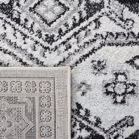 SAFAVIEH Tulum Collection Runner Rug - 2' x 9', Ivory & Black, Rustic Oriental Design, Non-Shedding & Easy to Clean, Ideal for Living Room, Hallway, Foyer, Entryway, Bedroom (TUL285A) in Saudi Arabia
