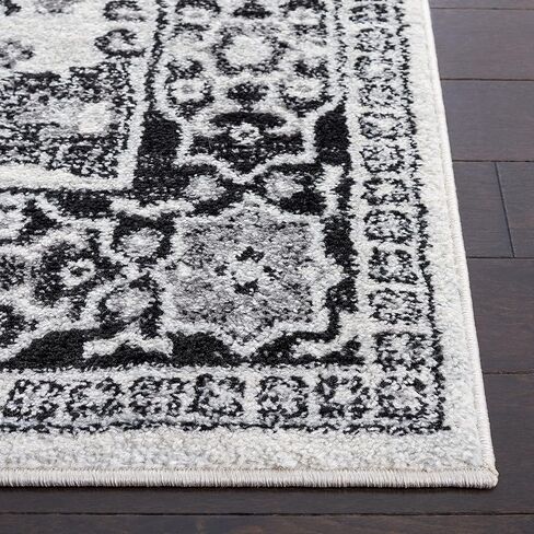 SAFAVIEH Tulum Collection Runner Rug - 2' x 9', Ivory & Black, Rustic Oriental Design, Non-Shedding & Easy to Clean, Ideal for Living Room, Hallway, Foyer, Entryway, Bedroom (TUL285A) in Saudi Arabia