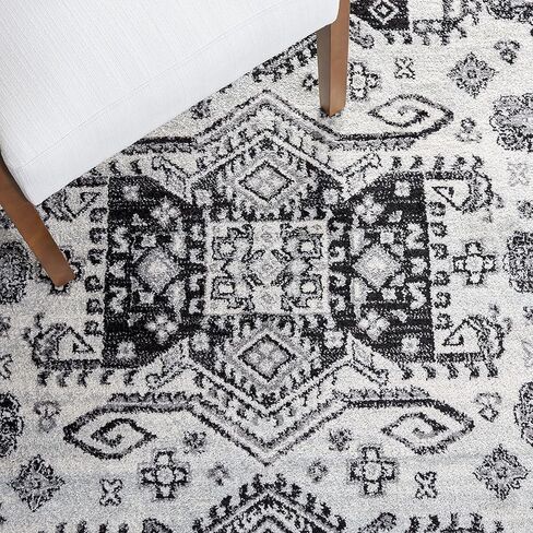 SAFAVIEH Tulum Collection Runner Rug - 2' x 9', Ivory & Black, Rustic Oriental Design, Non-Shedding & Easy to Clean, Ideal for Living Room, Hallway, Foyer, Entryway, Bedroom (TUL285A) in Saudi Arabia