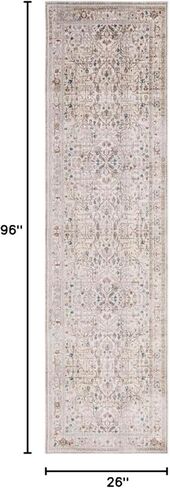سجادة عداء من مجموعة SAFAVIEH الفارسية - 2'2" × 8'، عاجي ومريمية، تصميم بوهو الشرقي، لا يتساقط ويسهل العناية بها، مثالية للمناطق ذات الحركة العالية في غرفة المعيشة وغرفة النوم (VTP427W) in Saudi Arabia