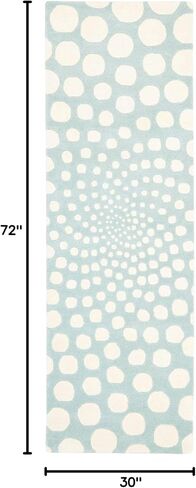 مجموعة SAFAVIEH Soho مقاس 2'6" × 6' أزرق/عاجي SOH766A سجادة عداء مصنوعة يدويًا من الصوف الفاخر والفيسكوز in Saudi Arabia
