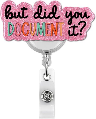 But Did You Document It Badge Reel Retractable, Funny ID Name Card Badge Reel Holder with Alligator Clip, Gifts for Teachers Coworkers Office Workers in Saudi Arabia