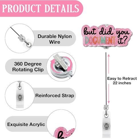 But Did You Document It Badge Reel Retractable, Funny ID Name Card Badge Reel Holder with Alligator Clip, Gifts for Teachers Coworkers Office Workers in Saudi Arabia
