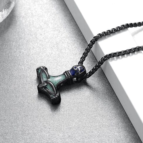 قلادة Thors Hammer 925 من الفضة الاسترليني فايكنغ Mjolnir المطرقة قلادة نورس مجوهرات هدايا للرجال in Kuwait