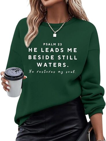 Christian God Sweatshirts for Women Jesus Faith Bible Verse Hoodie Religious Inspirational Graphic Long Sleeve Shirt in Kuwait