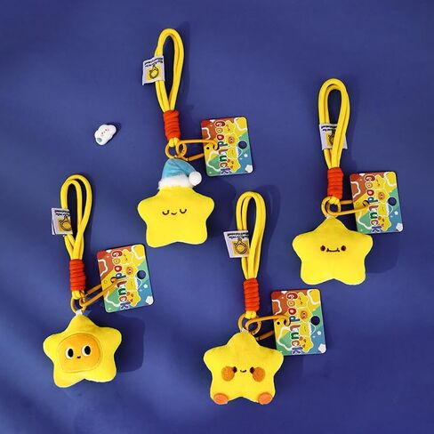 Cute Plush Keychains Wristlet for Women Yellow Star Lanyard Key Rings Charm Wallet Car Keys Accessories in Saudi Arabia