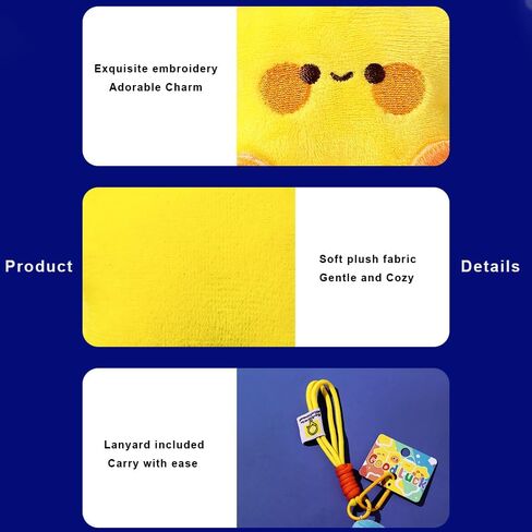 Cute Plush Keychains Wristlet for Women Yellow Star Lanyard Key Rings Charm Wallet Car Keys Accessories in Saudi Arabia
