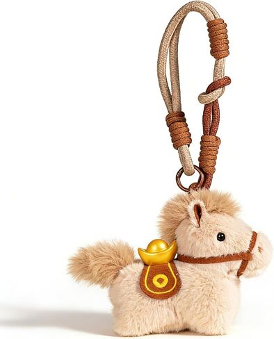 Handmade Horse Bag Charm for Backpacks & Purses, Cute Animal Keychain Accessory, 6.34x3.94 Inch Mini Horse Decor in Saudi Arabia
