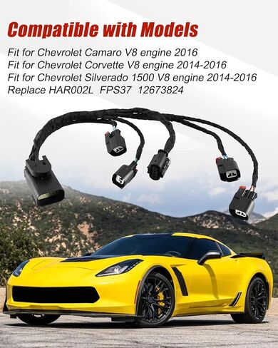 Left Fuel Injector Rail Harness Fit for Chevrolet Camaro Corvette GMC Sierra Yukon Cadillac with V8 Engine Replace HAR002L 12673824 12707884 in Saudi Arabia