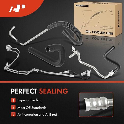 مجموعة خرطوم مبرد زيت ناقل الحركة الأوتوماتيكي للمدخل والمخرج A-Premium متوافقة مع Ford F-150 F150 2011 2012 2013 2014، 3.5L 3.7L، 6R80، مجموعة 4 قطع in Saudi Arabia