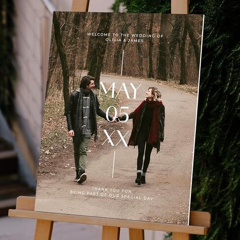 GotPrint Custom Wedding Sign, Personalized Foam Board, Ceremony and Reception Signage, Photo and Text, Seating Chart, Welcome Greeting, Rectangle Vertical, 24" × 36", 1 QTY in Kuwait