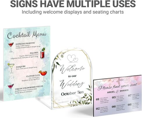 GotPrint Custom Wedding Sign, Personalized Foam Board, Ceremony and Reception Signage, Photo and Text, Seating Chart, Welcome Greeting, Rectangle Vertical, 24" × 36", 1 QTY in Kuwait