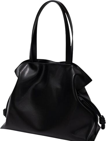 حقيبة يد جلدية برباط، حقيبة كتف من الجلد الطبيعي باللون الأسود مع قفل مغناطيسي، حقيبة يد أنيقة للسفر in Kuwait